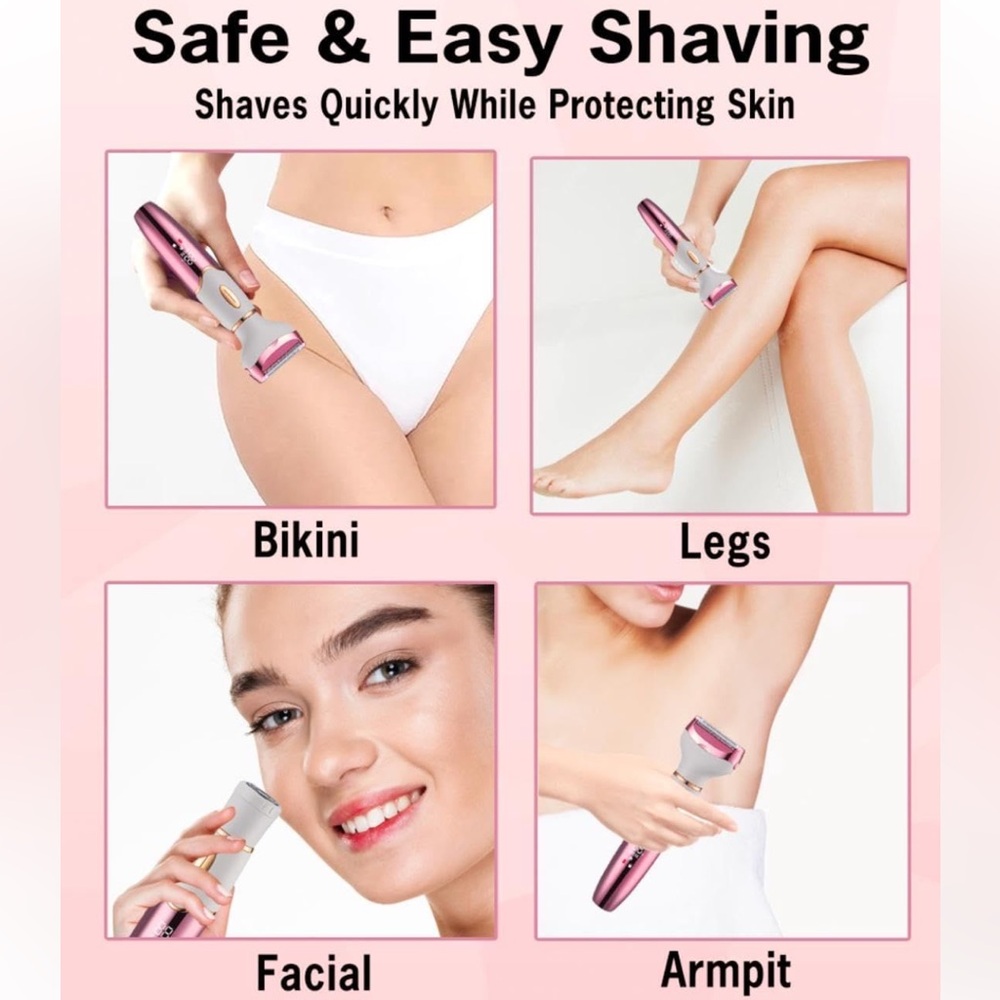 Bikini Trimmer Rechargeable Waterproof Body Face Nose Brow Groomer 4 in 1 NEW - Picture 3 of 9